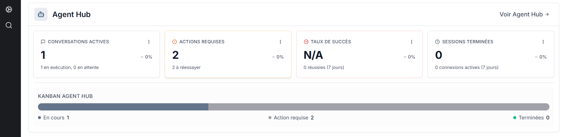 Section Agent Hub du Dashboard