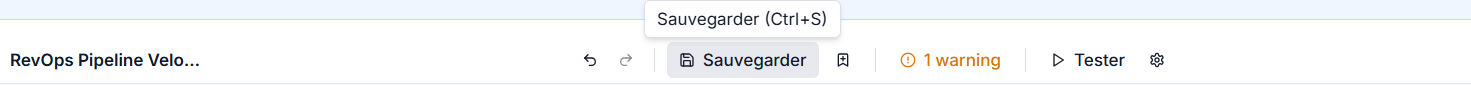 Bouton Sauvegarder dans la barre d'outils
