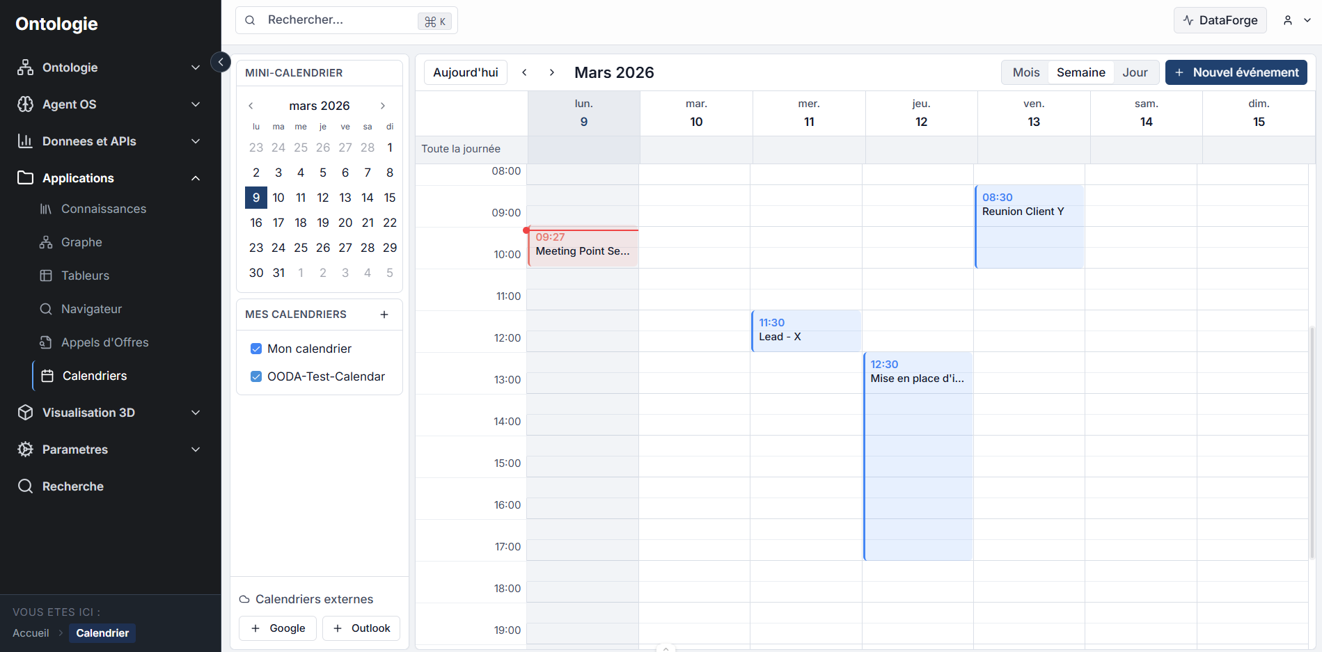 Calendar overview
